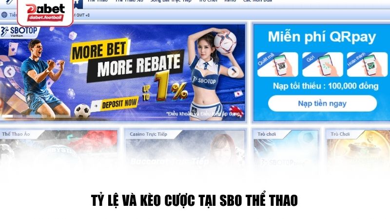 Tỷ lệ và kèo cược tại SBO Thể Thao